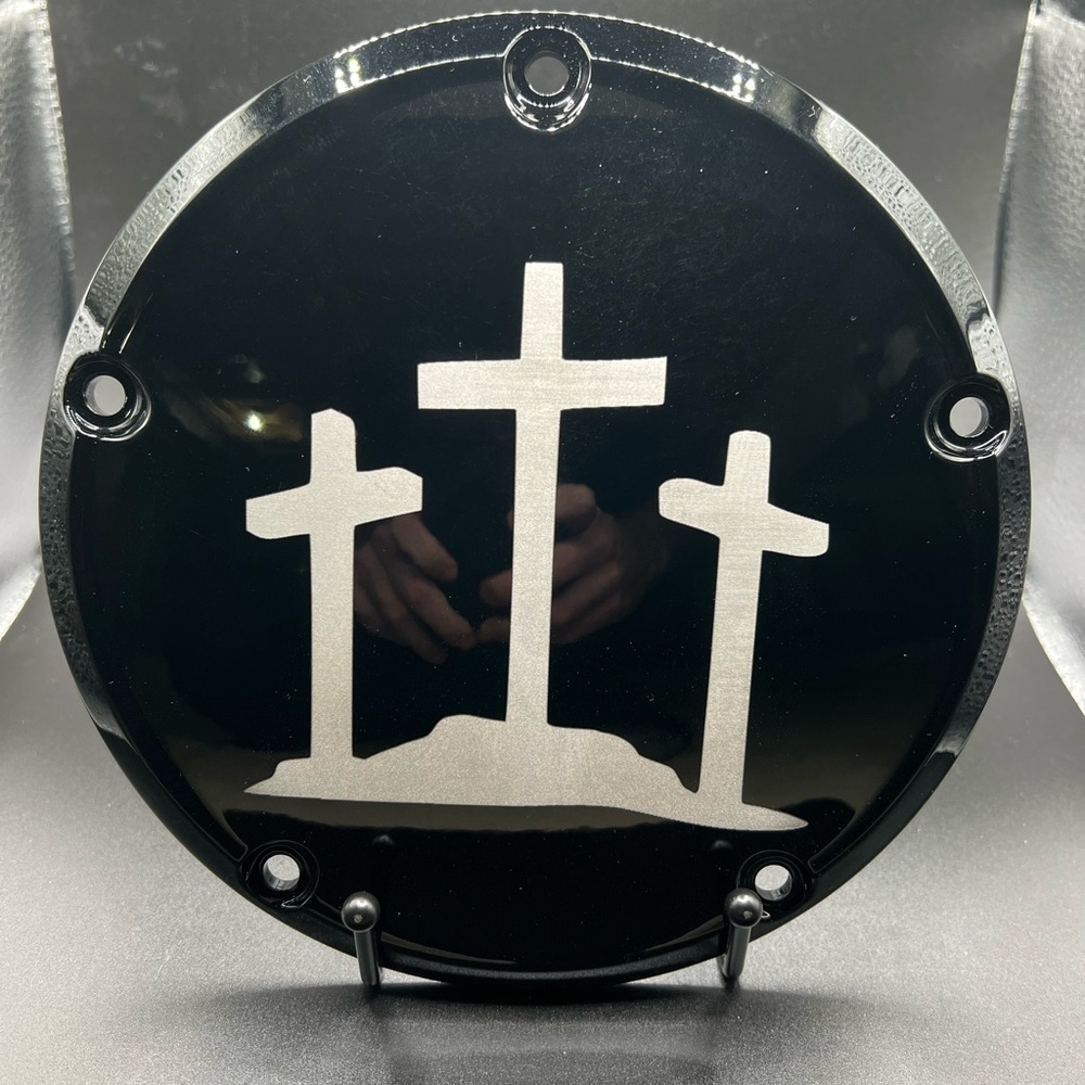 Harley 3 crosses derby cover for 2016-current touring models only